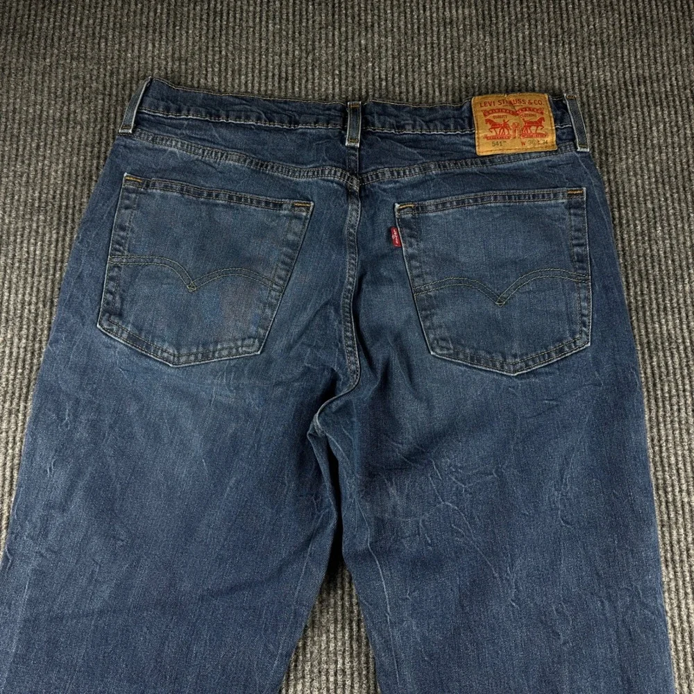 Levis 541 Athletic Taper Jeans Mens 36x34 Blue Denim Stretch Pants 18181-0062